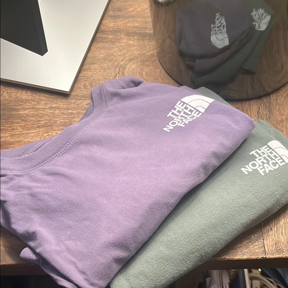 The North Face Women’s Purple and Green T-Shirts XS and M
